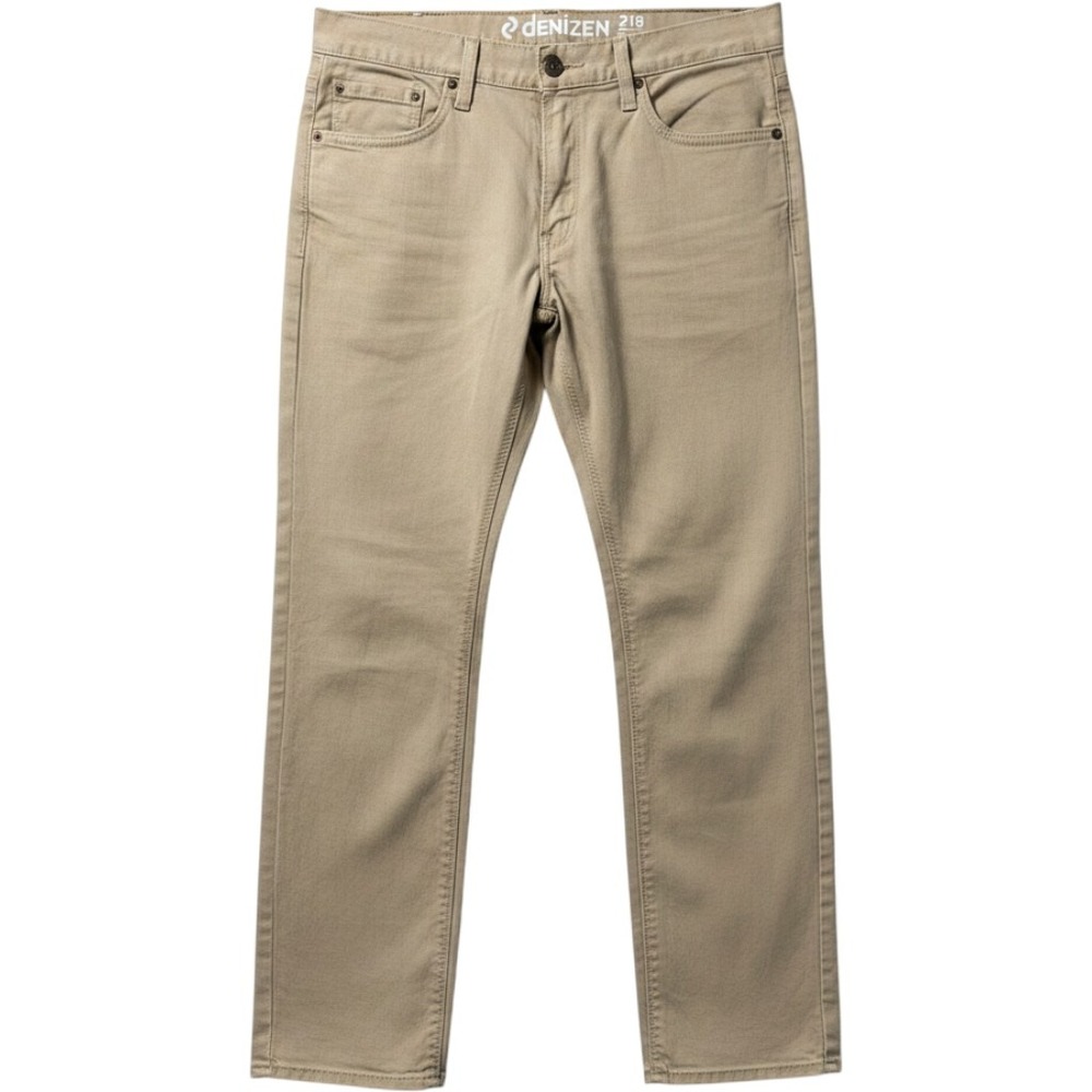 Denizen Levi's 218 Pants Sz 33x32 Khaki Tan Slim Straight Fit Cotton Chino Trous